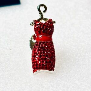 Swarovski Little Red Dress Brooch Pin